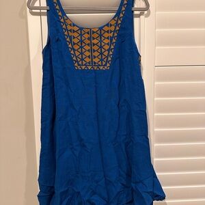 THML Blue Dress with Gold Accents